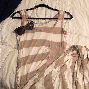 Tan & White Maxi